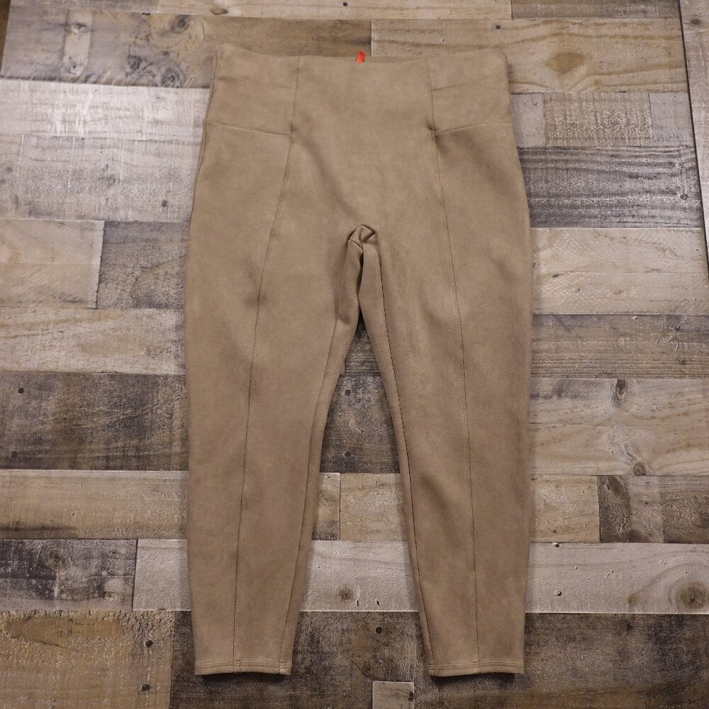 Spanx High Waist‎ Faux Suede Leggings women's 2X petite Camel